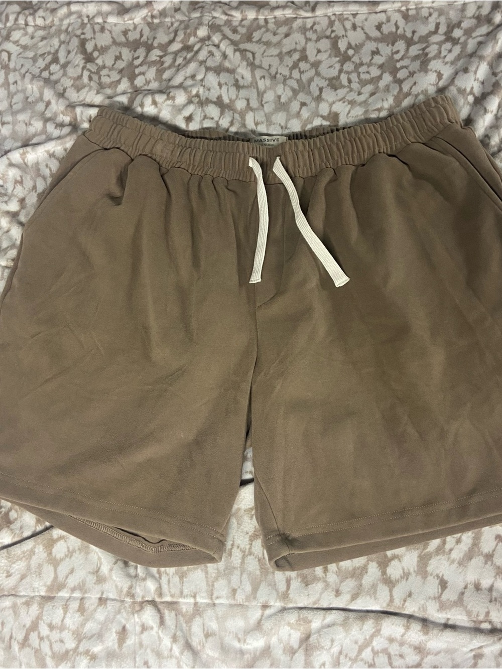 Massive Brown Luxury Drawstring Athletic Shorts for Men